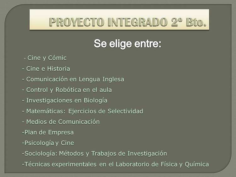 Proyecto Integrado 2º Bachillerato