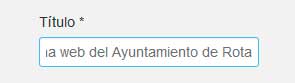 Campo para el título del enlace que vamos a añadir