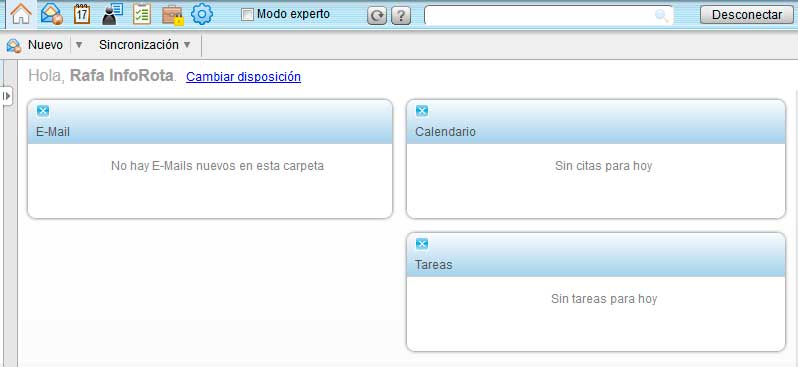 Vista preliminar del webmail